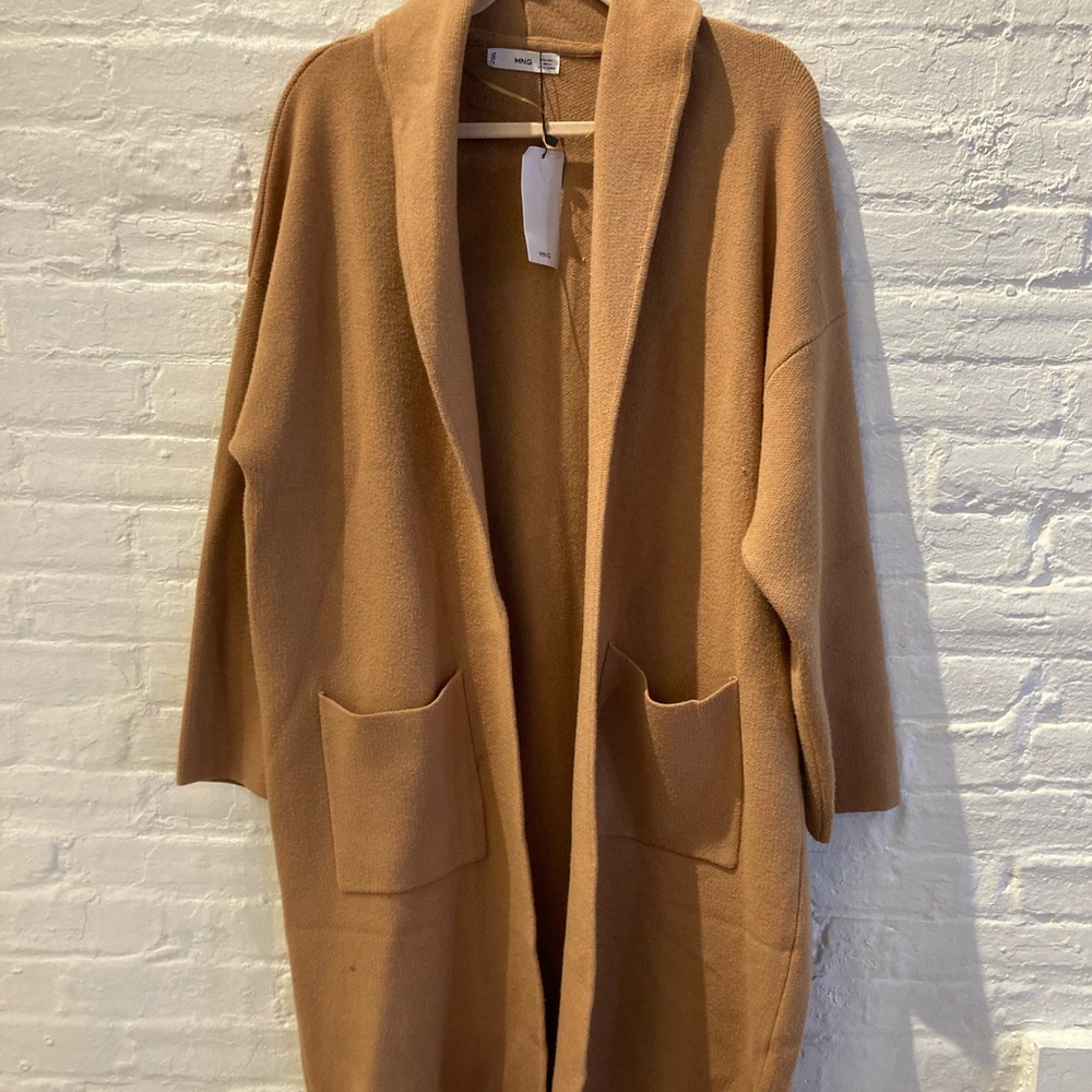Mango Oversized Coatigan Camel